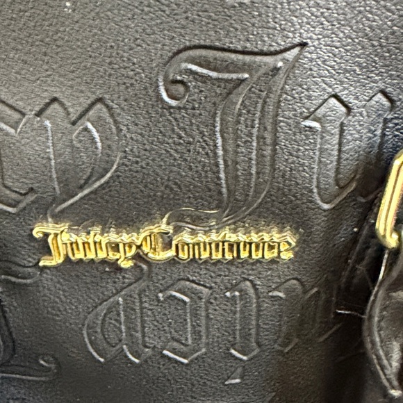 Juicy Couture Black Embossed Satchel with Pink Heart Charm - Picture 2 of 13